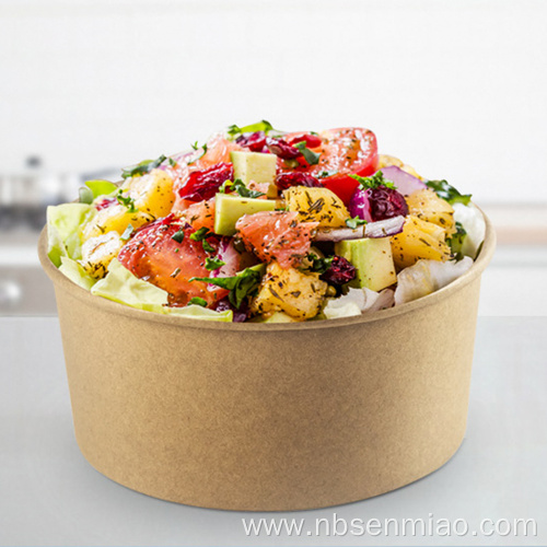 Take away Kraft paper salad bowl eco-friendly bowl